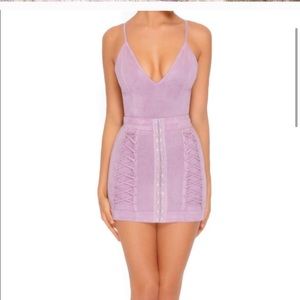 Lilac bodysuit and skirt set